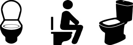 flush toilet icon on white backgroundのイラスト素材