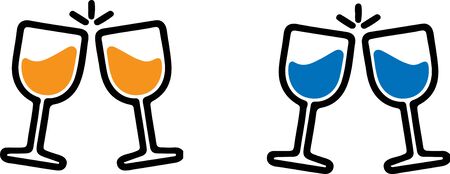 champagne glasses icon on white backgroundのイラスト素材