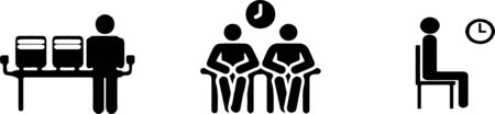waiting icon on white backgroundのイラスト素材