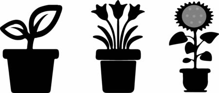 Flowerpot icon on white backgroundのイラスト素材