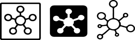 Hub network connection icon on color backgroundのイラスト素材