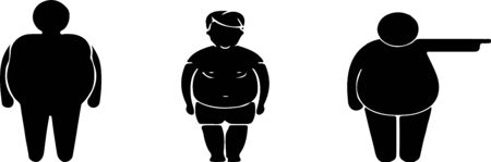 fat people icon on white backgroundのイラスト素材