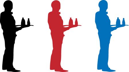 waiter icon on white backgroundのイラスト素材