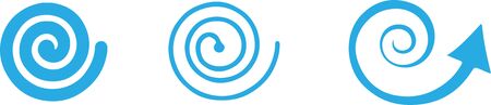 Spiral and swirl motion twisting circles setのイラスト素材