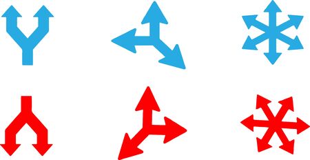 direction icon set on color backgroundのイラスト素材