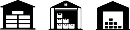 warehouse icon on white backgroundのイラスト素材