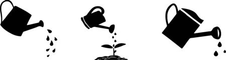 watering can icon on white backgroundのイラスト素材