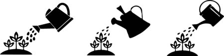 watering can icon on white backgroundのイラスト素材