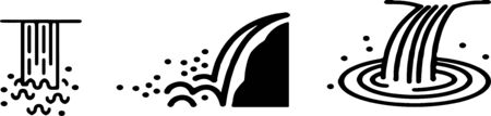 water fall icon on white backgroundのイラスト素材