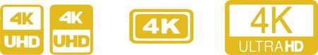 4K Ultra HD vector on color background