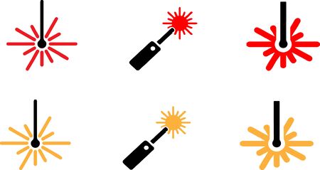 Laser beam flash sparks icon isolated on backgroundのイラスト素材