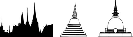 Thai temple vector illustration isolated on backgroundのイラスト素材