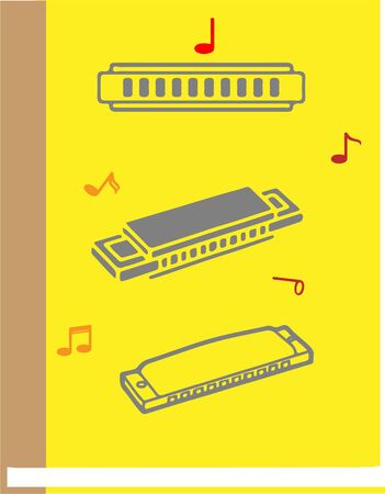 harmonica icon isolated on backgroundのイラスト素材