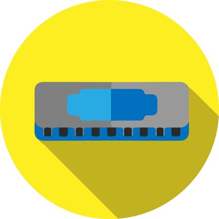 harmonica icon isolated on backgroundのイラスト素材