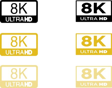8K Ultra HD icon isolated on white backgroundのイラスト素材