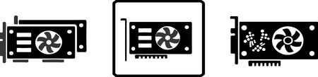 video graphic card icon isolated on background