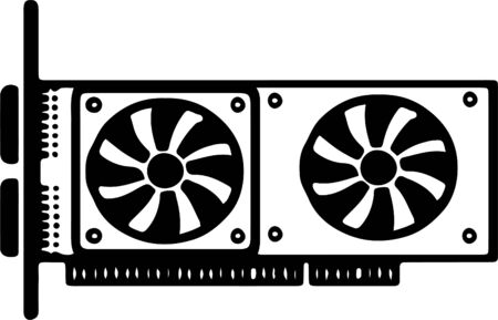 video graphic card icon isolated on background