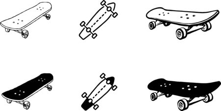 skate board icon isolated on white backgroundのイラスト素材