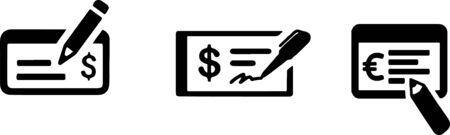 cheque icon isolated on white backgroundのイラスト素材