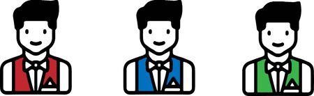 barman icon isolated on white backgroundのイラスト素材