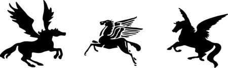 pegasus icon isolated on white backgroundのイラスト素材