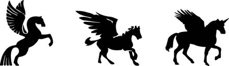 pegasus icon isolated on white backgroundのイラスト素材
