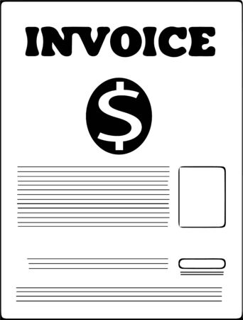 invoice icon isolated on white backgroundのイラスト素材