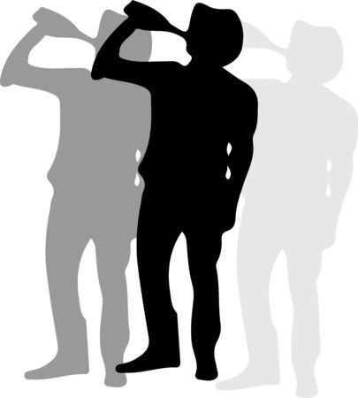 drunk human icon isolated on white backgroundのイラスト素材