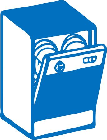 dishwasher machine icon isolated on white backgroundのイラスト素材