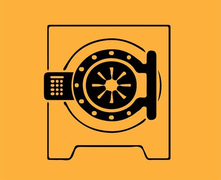 safe cabinet icon isolated on backgroundのイラスト素材