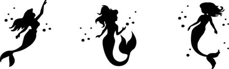 mermaid vector isolated on backgroundのイラスト素材