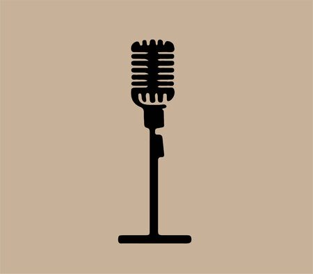 retro microphone icon isolated on backgroundのイラスト素材