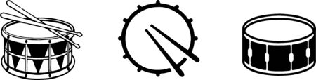 drum icon isolated on backgroundのイラスト素材