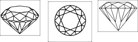 diamond icon isolated on white backgroundのイラスト素材