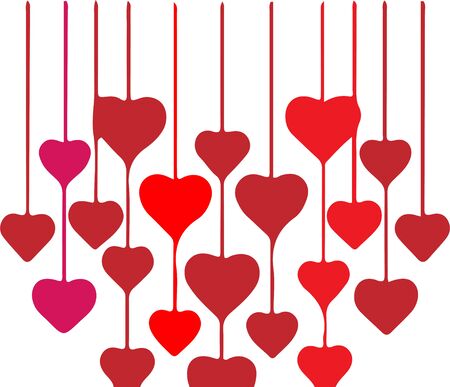 Romantic hearts. Vector illustration for holiday designのイラスト素材