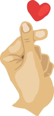 korea love sign icon isolated on white backgroundのイラスト素材