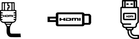hdmi icon isolated on backgroundのイラスト素材