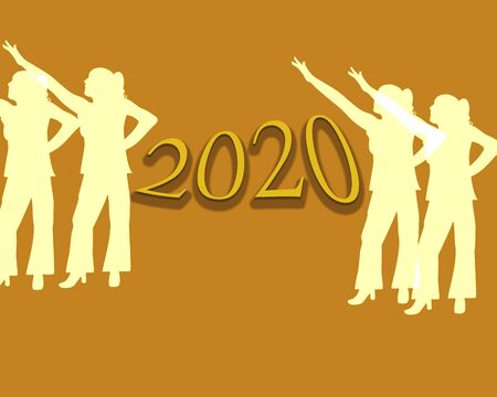illustration of happy new year 2020 background