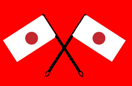 Japan flags illustration on red background