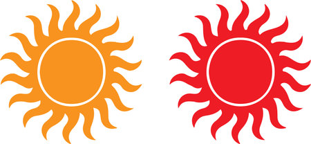 sun icon isolated on white backgroundのイラスト素材