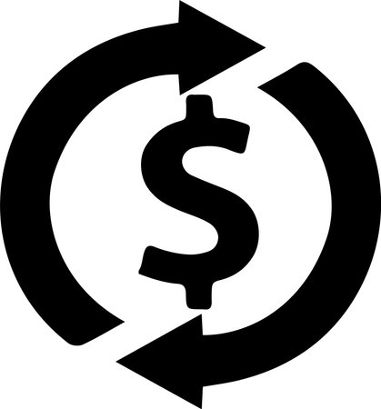 money exchange icon isolated on white backgroundのイラスト素材