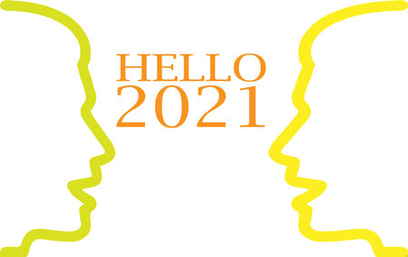 2021 happy new year vector illustration isolated on backgroundのイラスト素材