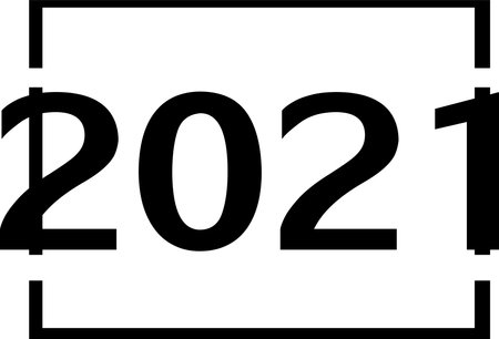 2021 happy new year logo isolated on background