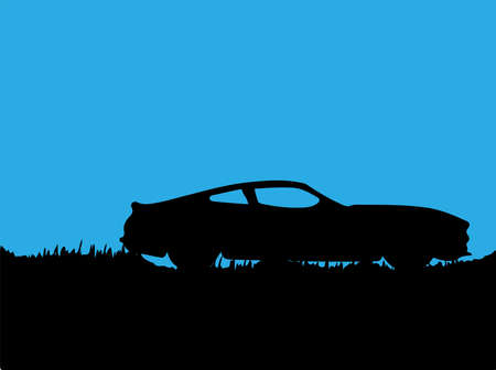 car on rural road vectorのイラスト素材