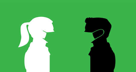 people wearing medical masks to prevent diseaseのイラスト素材