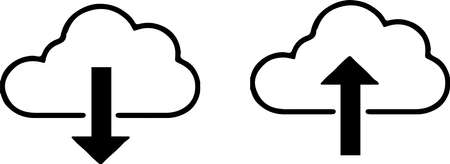download and upload icon on white background