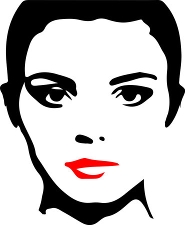 silhouette of pretty woman.Vector illustration.のイラスト素材