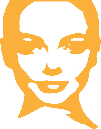 silhouette of pretty woman.Vector illustration.のイラスト素材