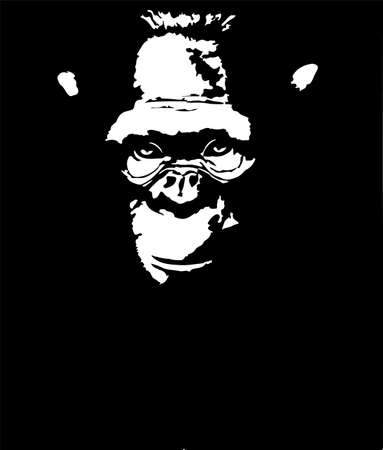 monkey vector on white backgroundのイラスト素材