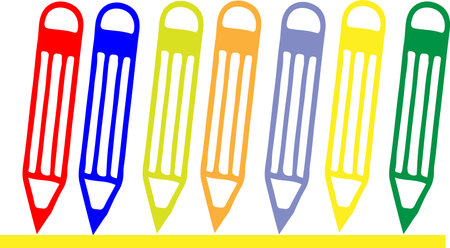 Pencils on a white background. Vector illustration of pencils.のイラスト素材
